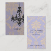 Geschäfts-Karte des Damast-Leuchter-2 (lila) Visitenkarte (Vorne/Hinten)