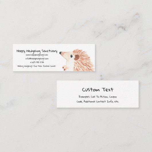 Geschäfts-Karte für Igel oder exotische Mini Visitenkarte (Vorne/Hinten)