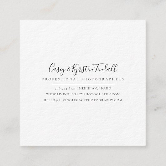 GESCHÄFTS-KARTE | Goldbürste Minimalistisch Quadratische Visitenkarte (Rückseite)