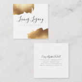 GESCHÄFTS-KARTE | Goldbürste Minimalistisch Quadratische Visitenkarte (Vorne/Hinten)