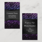 Geschäfts-Karte lila KristallBling Strass Visitenkarte (Vorne/Hinten)