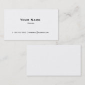 Geschäfts-Karte Plain White Personal or Company Visitenkarte (Vorne/Hinten)