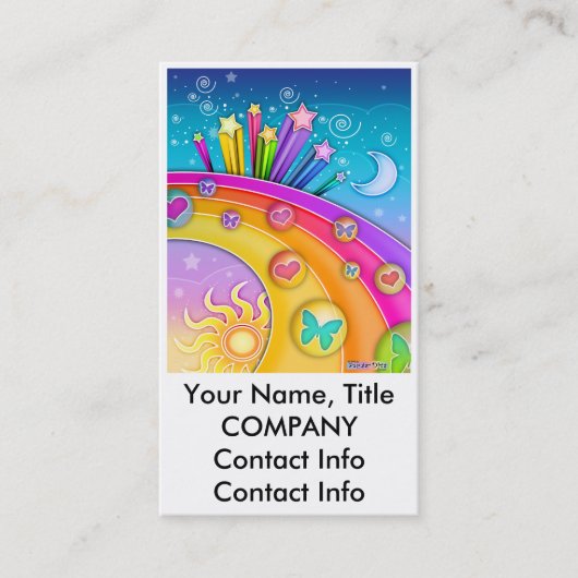 Geschäfts-Karte - Retro Sechziger-Pop-Kunst-Himmel Visitenkarte (Vorderseite)