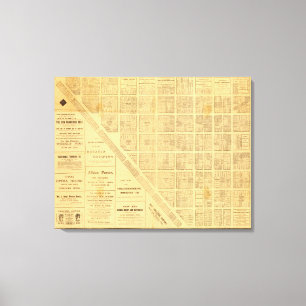 Geschäfts-Karte von San Francisco Leinwanddruck