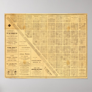 Geschäfts-Karte von San Francisco Poster