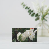 Geschäfts-Karte-Weiße und grüne Tulpe Visitenkarte (Stehend Vorderseite)