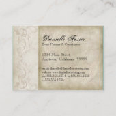 Geschäfts-Karten - aquamariner Vintager Pfau 8 u. Visitenkarte (Rückseite)