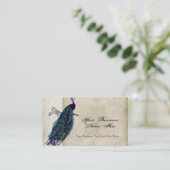 Geschäfts-Karten - aquamariner Vintager Pfau 8 u. Visitenkarte (Stehend Vorderseite)