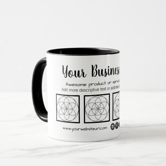Geschäfts-Karten-Art-Tasse mit 4 Fotos Tasse (Vorderseite Links)