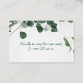 Geschäfts-Karten-Blumenflorist verlässt modern Visitenkarte (Rückseite)