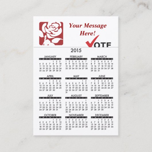 Geschäfts-Karten-Kalender-Arbeits-Party Visitenkarte (Vorderseite)