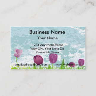 Geschäfts-Karten-lila Tulpen Visitenkarte