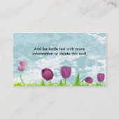 Geschäfts-Karten-lila Tulpen Visitenkarte (Rückseite)