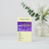 Geschäfts-Karten - lila Wasser-Tropfen Visitenkarte (Stehend Vorderseite)