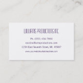 Geschäfts-Karten Purple Modern CEO Company Visitenkarte (Rückseite)