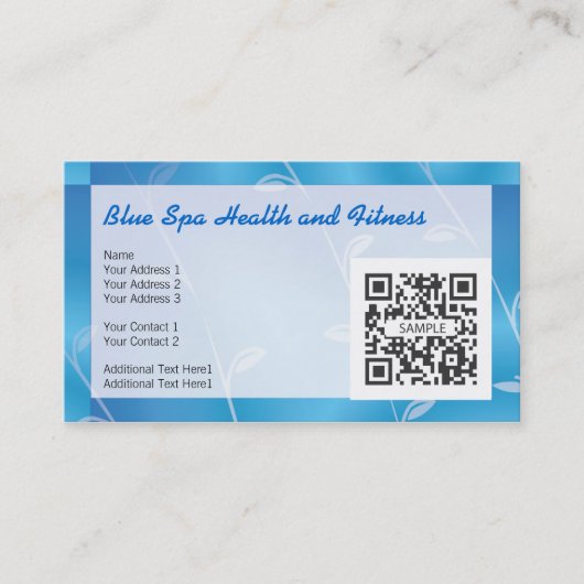 Geschäfts-Karten-Schablonen-Blau-Wellness-Center Visitenkarte (Vorderseite)
