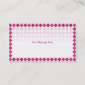 Geschäfts-Karten-Schablonen-generische rosa Raute Visitenkarte (Rückseite)