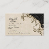 Geschäfts-Karten - schwarzer Vintager Pfau u. Visitenkarte (Rückseite)