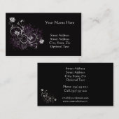 Geschäfts-Karten-Schwarzes mit weißem und Lila Visitenkarte (Vorne/Hinten)