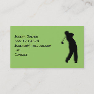 Geschäfts-Karten-Vorlage Golfspieler Herren Grün Visitenkarte