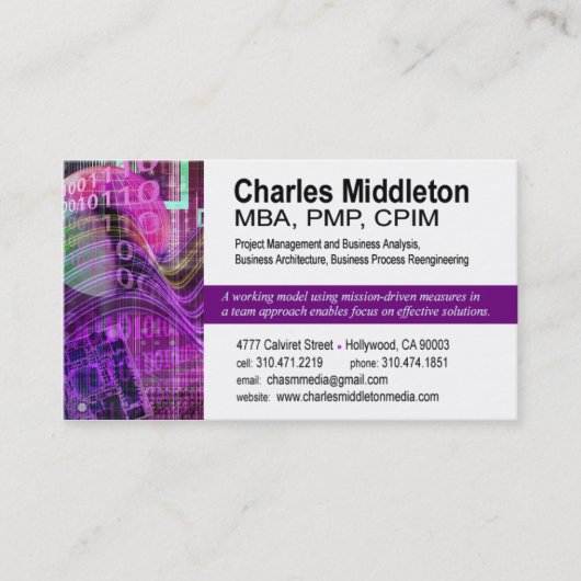 Geschäfts-Kartenschablone des Cyber-Tech-1 Visitenkarte (Vorderseite)