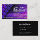 Geschäfts-Kartenschablone des Netz-Design-1 (lila) Visitenkarte (Vorne/Hinten)