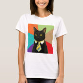 Geschäfts-Katzen-Ratetier Meme T-Shirt (Vorderseite)