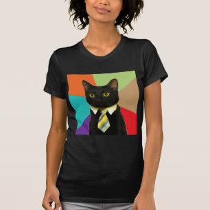 Geschäfts-Katzen-Ratetier Meme T-Shirt