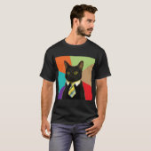 Geschäfts-Katzen-Ratetier Meme T-Shirt (Vorne ganz)