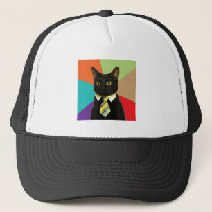 Geschäfts-Katzen-Ratetier Meme Truckerkappe