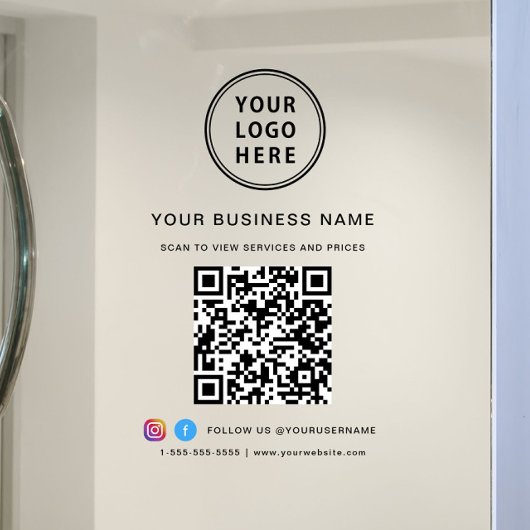 Geschäfts-Logo QR-Code Fensteraufkleber
