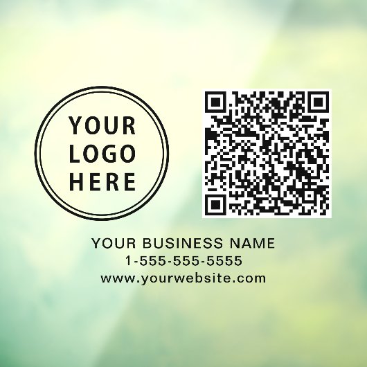 Geschäfts-Logo QR-Code Horizontal Fensteraufkleber (Blatt 3)