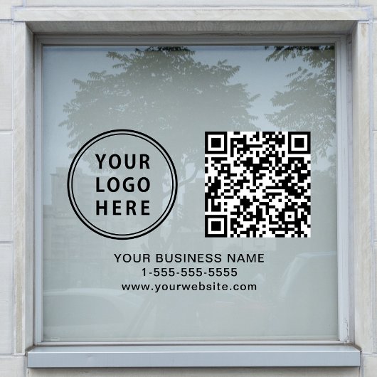Geschäfts-Logo QR-Code Horizontal Fensteraufkleber