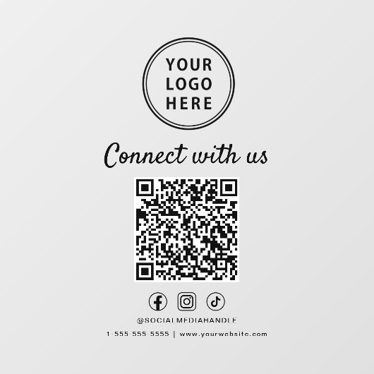Geschäfts-Logo QR-Code Kontaktieren Sie uns Fensteraufkleber (Blatt)