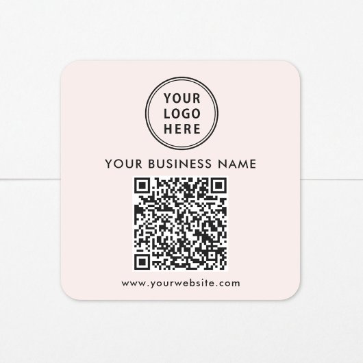 Geschäfts-Logo QR-Code Rosa Quadratischer Aufkleber