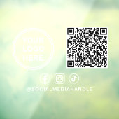 Geschäfts-Logo QR-Code Social Media Horizontal Fensteraufkleber (Blatt 3)