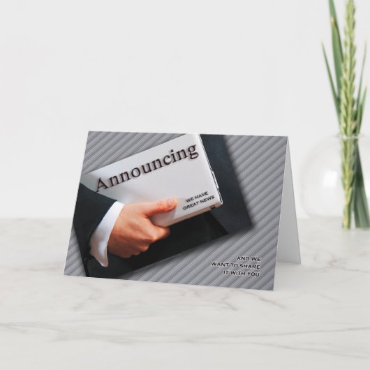 Geschäfts-Mitteilung in Schwarzweiss Ankündigung (Vorderseite)