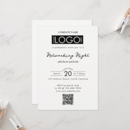 Geschäfts-Netzwerk-Dinner-Event-Logo-QR-Code Einladung