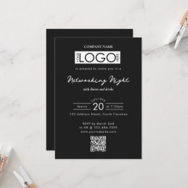 Geschäfts-Netzwerken Abendveranstaltung Logo QR-Co Einladung