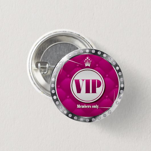 Geschäfts-oder Party-heißes Rosa-Diamant VIP Button (Vorne & Hinten)