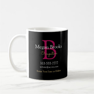 Geschäfts-Promo, Name, Monogramm & Titel auf Schwa Kaffeetasse