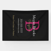 Geschäfts-Promo, Name, Monogramm und Titel auf Sch Banner (Horizontal)