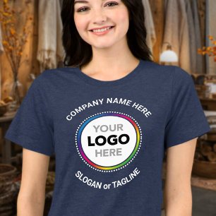 Geschäfts-Promo-T-Shirt für rundes Logo mit Text Tri-Blend Shirt
