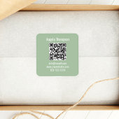 Geschäfts-QR-Code benutzerdefiniert Basic Grün Quadratischer Aufkleber