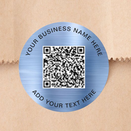 Geschäfts-QR-Code Blau Runder Aufkleber