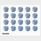 Geschäfts-QR-Code Blau Runder Aufkleber (Blatt)