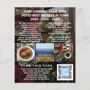 Geschäfts-QR-Code Dunkle Foto-Werbung Benutzerdefi Flyer