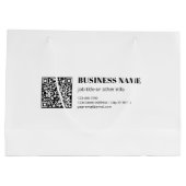 Geschäfts-QR-Code & editierbarer retro-moderner Te Große Geschenktüte (Rückseite)
