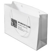Geschäfts-QR-Code & editierbarer retro-moderner Te Große Geschenktüte (Rückseite Schrägansicht)