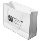 Geschäfts-QR-Code & editierbarer retro-moderner Te Große Geschenktüte (Vorderseite Schrägansicht)
